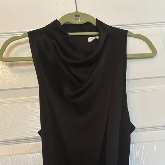 NWOT Halston Heritage Black Cowl Neck Gown - Picture 7 of 8